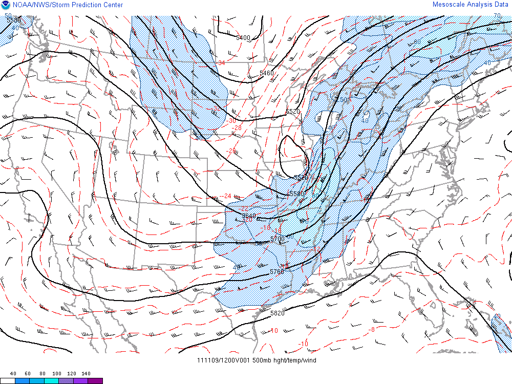 500mb Vort Max - Wisconsin - November 9, 2011